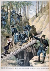 Manœuvres militaires françaises dans les montagnes des Vosges, 1896