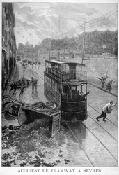Accident de tramway, Sèvres, Paris, 1897