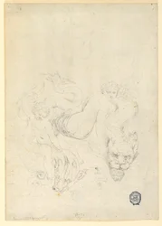 Dessin, Thétis et Cupidon chevauchant un poisson, vers 1820