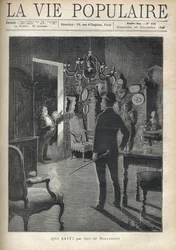 Un homme surprend un intrus chez lui en pleine nuit. Illustration de F. Meaulle d