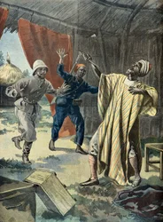 Tentative de suicide de Samory Touré, prisonnier des Français, en 1899