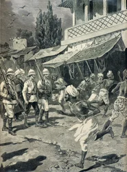 Insurrection dans la ville de Bombay en 1898 (Gravure)
