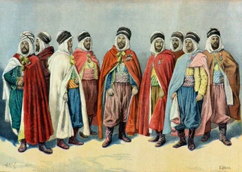 Portrait de chefs arabes et tunisiens en 1896 (Gravure)