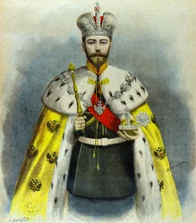 Portrait du tsar Nicolas II en costume de couronnement en mai 1896