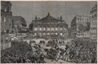 Émeutes à Paris contre la représentation de « Lohengrin » de Richard Wagner au Palais Garnier, 1891 - Démonstration patriotique, place de l