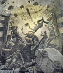 Une Explosion de Gaz, illustration du supplément illustré de Le Petit Journal, 2 avril 1892