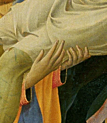 Détail du retable de Santa Trinita, cadre et pinacles par Lorenzo Monaco (Piero di Giovanni) (c.1370-1425) terminé c.1434