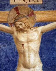 Christ crucifié. Inscription "INRI" sur la croix (détail)