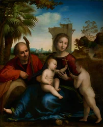 Le repos pendant la fuite en Égypte avec saint Jean-Baptiste, v. 1509
