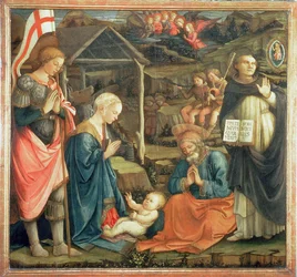 La Nativité avec SS. Michel et Dominique, 1470