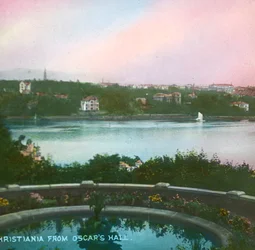 Vue depuis Oscarshall, Christiania, Oslo, Norvège, fin 19ème-début 20ème siècle