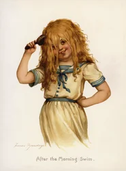 Filles : Après la baignade matinale