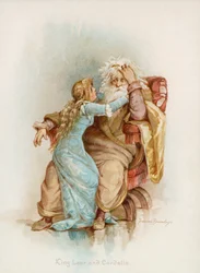 Le Roi Lear et Cordélia de Shakespeare