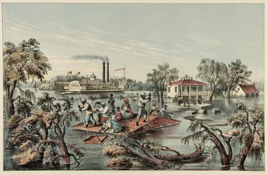 Hautes Eaux dans le Mississippi, pub.1868