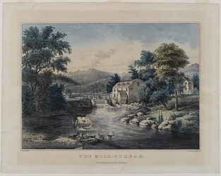 Le ruisseau du moulin, publié par Currier & Ives, New York