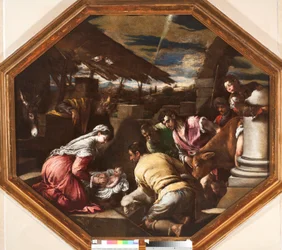 Adoration des bergers Peinture de Francesco da Ponte dit Francesco Bassano, Gênes, Musei di Strada Nuova