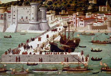 Le port et la ville de Naples : la flotte triomphante de Ferdinand d