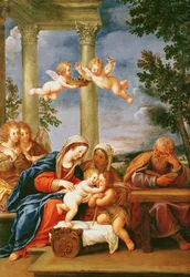 La Sainte Famille avec sainte Élisabeth et saint Jean-Baptiste, vers 1645-50