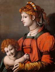 Italien : Ritratto di una donna e bambino / Allégorie de la libéralité Portrait d