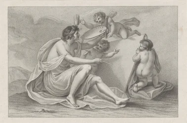 Page de titre avec la personnification de la peinture (Les rudiments du dessin de Cipriani)