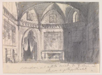 Salle avec voûtes gothiques et alcôve
