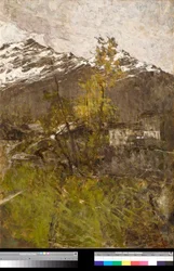La première neige, paysage par Francesco Filippini (1853-1895) 1889 Collection Privée