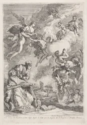 Saint Grégoire le Grand et saint Jérôme priant pour les âmes du purgatoire