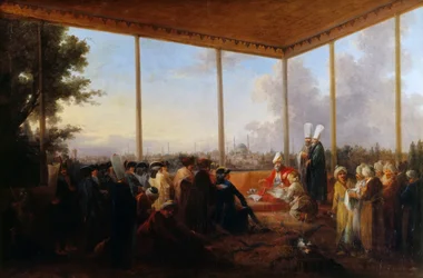 Audience donnée à Constantinople par le grand vizir Aimali Carac pour François-Emmanuel Guignard