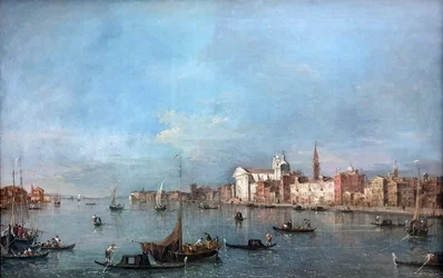 Allemand : Blick auf den Giudecca-Kanal nach Nordwesten mit den Zattere Vue sur le canal de la Giudecca vers le nord-ouest avec le Zattere
