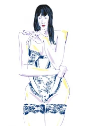 Silhouette en lingerie sensuelle