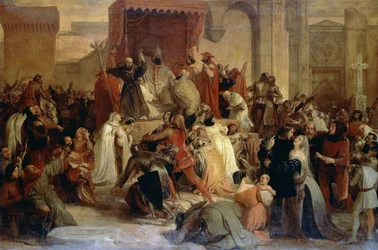 Le pape Urbain II prêchant la Première Croisade sur la place de Clermont