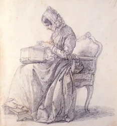 Portrait de sa femme, par Francesco Hayez (1791-1882), dessin