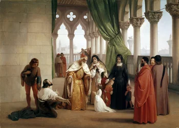 Les Deux Foscari : Francesco Foscari, Doge de Venise bannissant son fils Jacopo pour correspondance traîtresse en exil