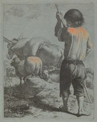 Berger avec âne, moutons et chèvre, 1759