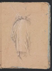 Carnet de croquis de Vérone : Étude de draperie avec coude page 5, 1760