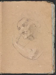 Carnet de croquis de Vérone : Tête de femme avec bras gauche (page 13)