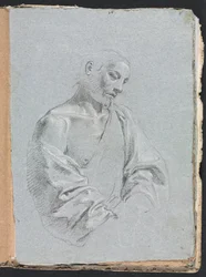 Carnet de croquis de Vérone : Figure masculine avec draperie (page 71)