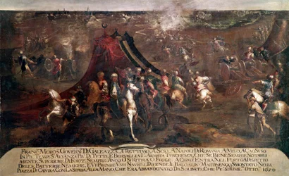 Guerre de Candie (Crète) : « bataille entre la flotte vénitienne de Francesco Morosini (1619-1694) et la flotte turque en fuite en 1650 »