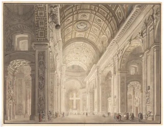 Intérieur de Saint-Pierre illuminé