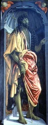 Saint Jean-Baptiste, panneau latéral du Tabernacle des Sacrements, c.1484-6 (détail)