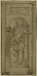 Niche Statue de David avec la tête de Goliath