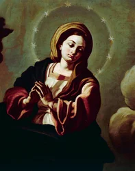Immaculée Conception, peinture sur toile attribuée à Francesco Solimena (1657-1747), Cathédrale de San Pardo, Larino, Molise, Italie