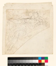 Recto : Étude pour une figure féminine dans un écoinçon. Verso : Dessin au dos du papier, avant 1747