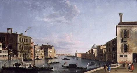 Venise : Le Grand Canal vu du Campo San Vio vers le Bacino