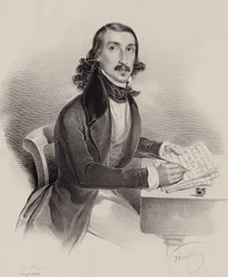 Portrait du chanteur et compositeur Giacinto Marras 1810-1883, 1840