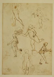 Trois enfants ; un putto ...
