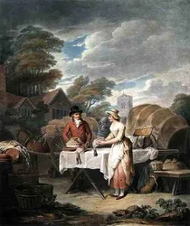 Au marché, gravé par W. Annis, publié par Morgan & Pearce