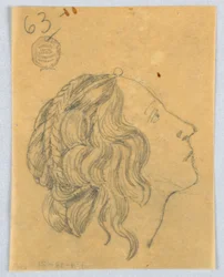 Esquisse de tête de femme de profil