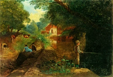 Un jeune pêcheur dans Stapleton Glen, début-milieu 19ème siècle, 1946