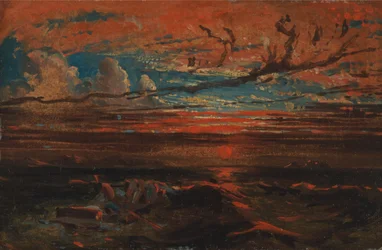 Coucher de soleil en mer après une tempête